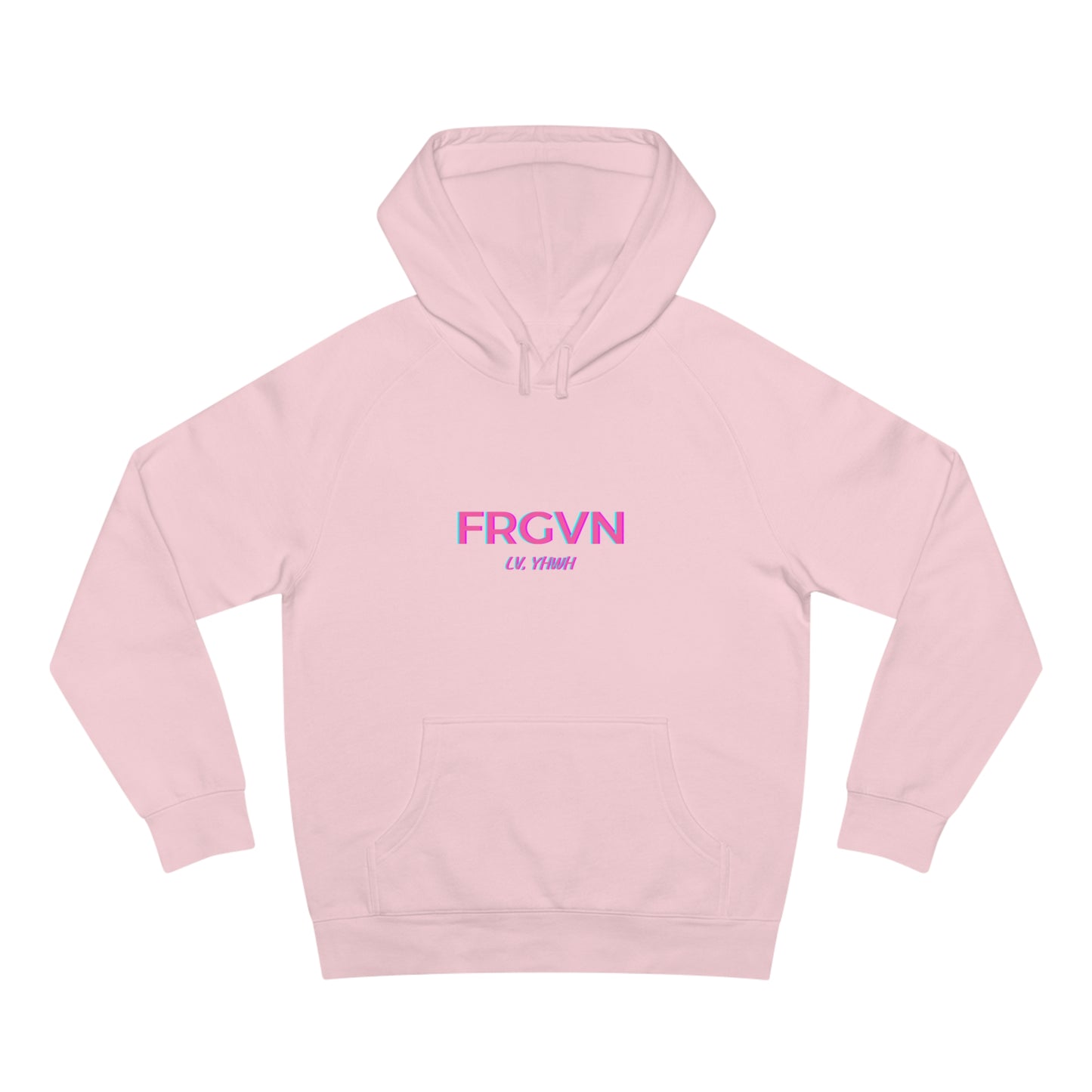FRGVN Offset Design Hoodie – Christian Graphic Pullover | 1 John 2:12 | Faith-Based Apparel