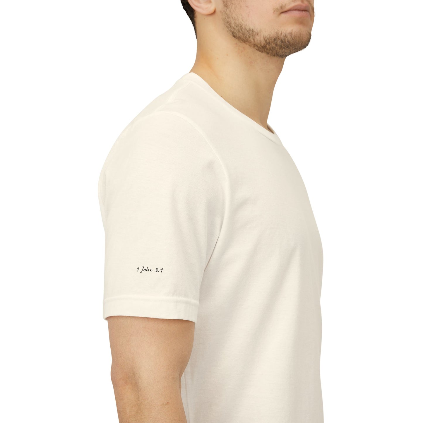 Child of God (black) Embroidered Tee — 1 John 3:1, Christian T-Shirt