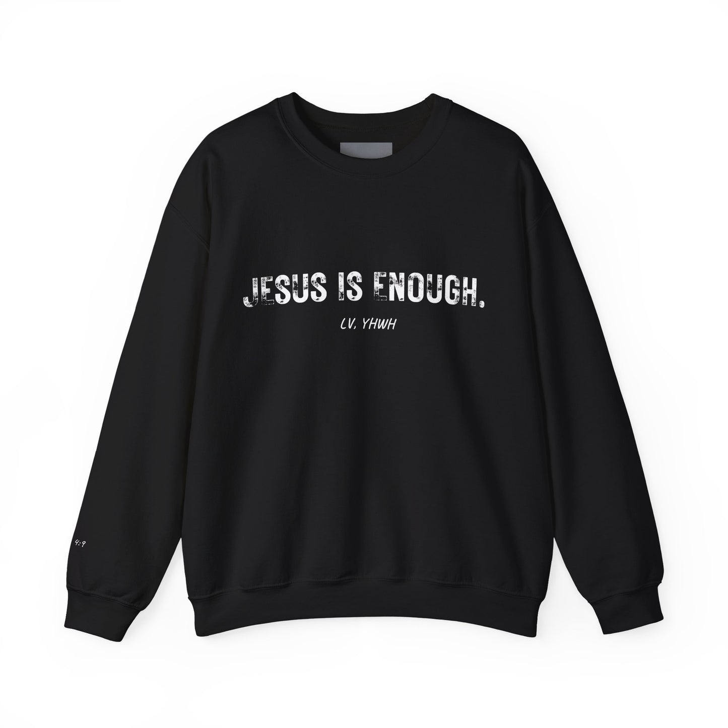 Jesus Is Enough Crewneck – Christian Graphic Sweatshirt | Philippians 4:19 | Faith-Based Apparel