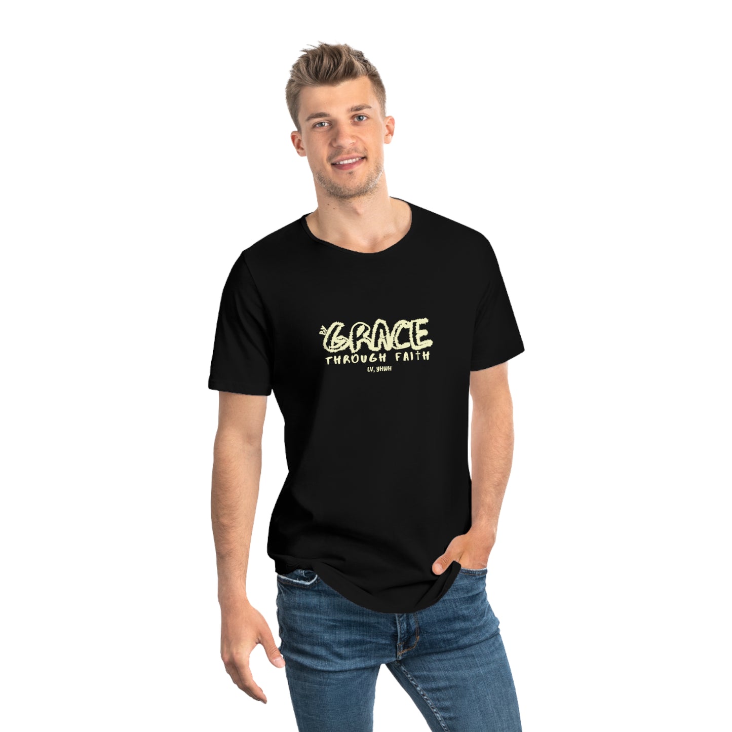 Saved by Grace Men's Curved Hem Tee