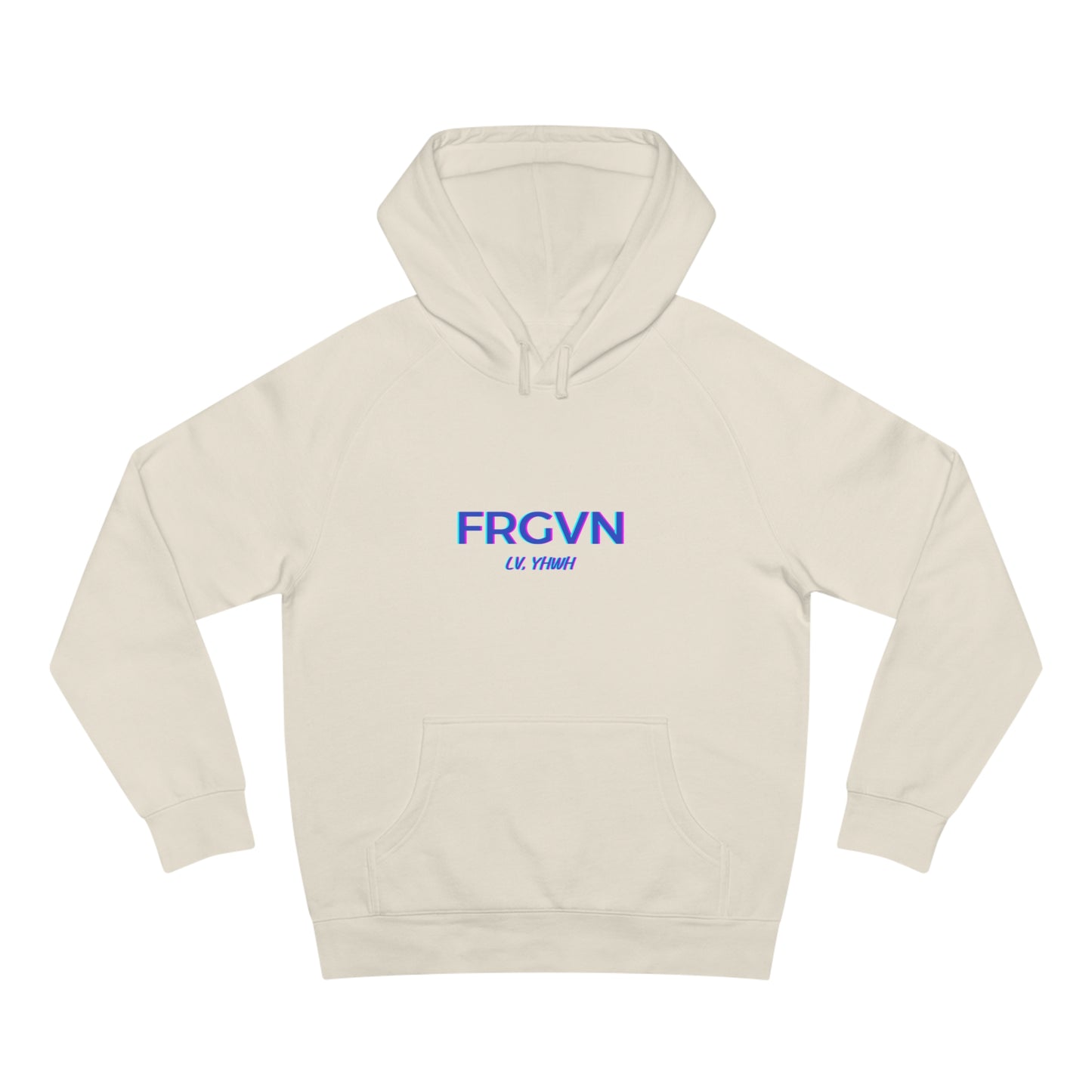 FRGVN Offset Design Hoodie – Christian Graphic Pullover | 1 John 2:12 | Faith-Based Apparel
