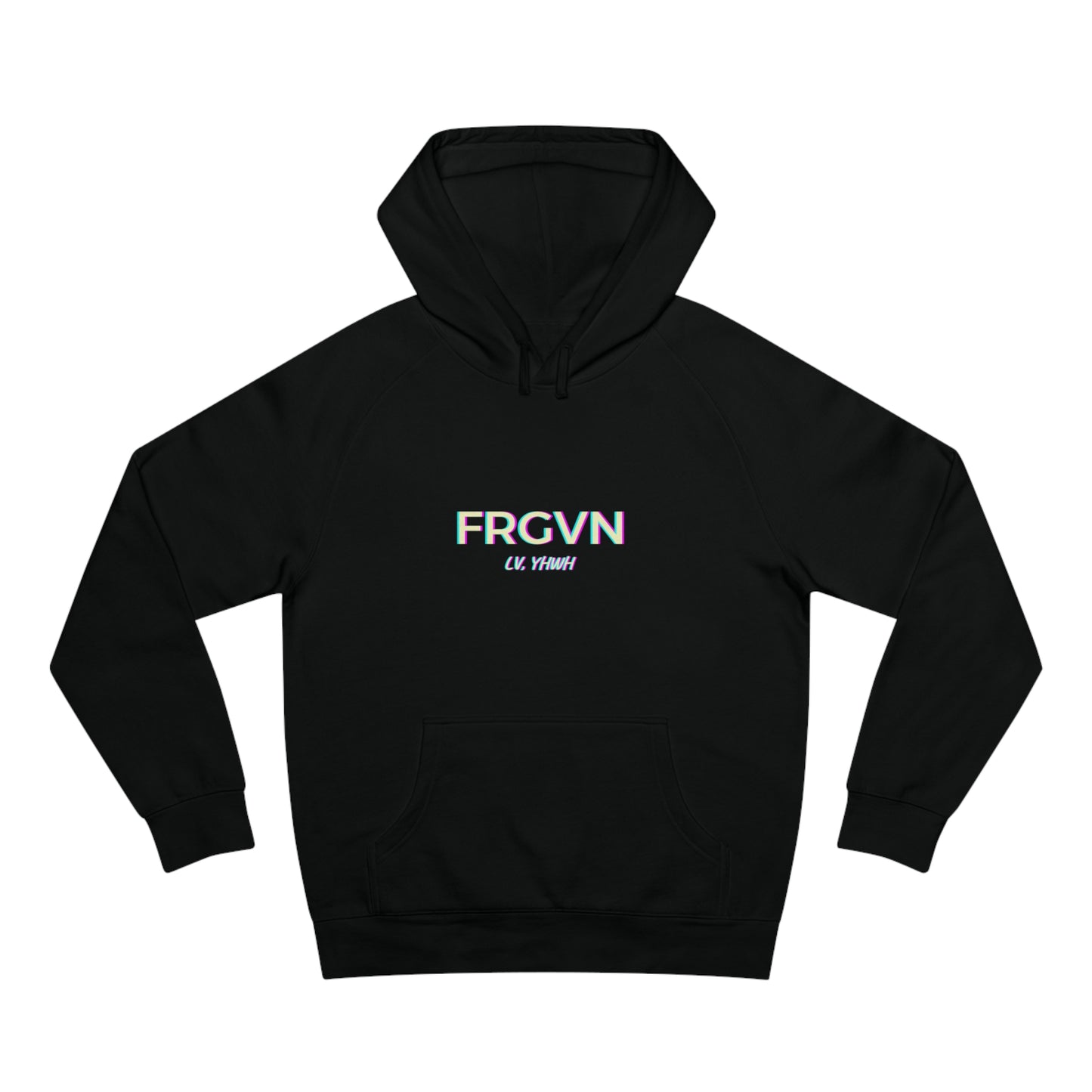 FRGVN Offset Design Hoodie – Christian Graphic Pullover | 1 John 2:12 | Faith-Based Apparel