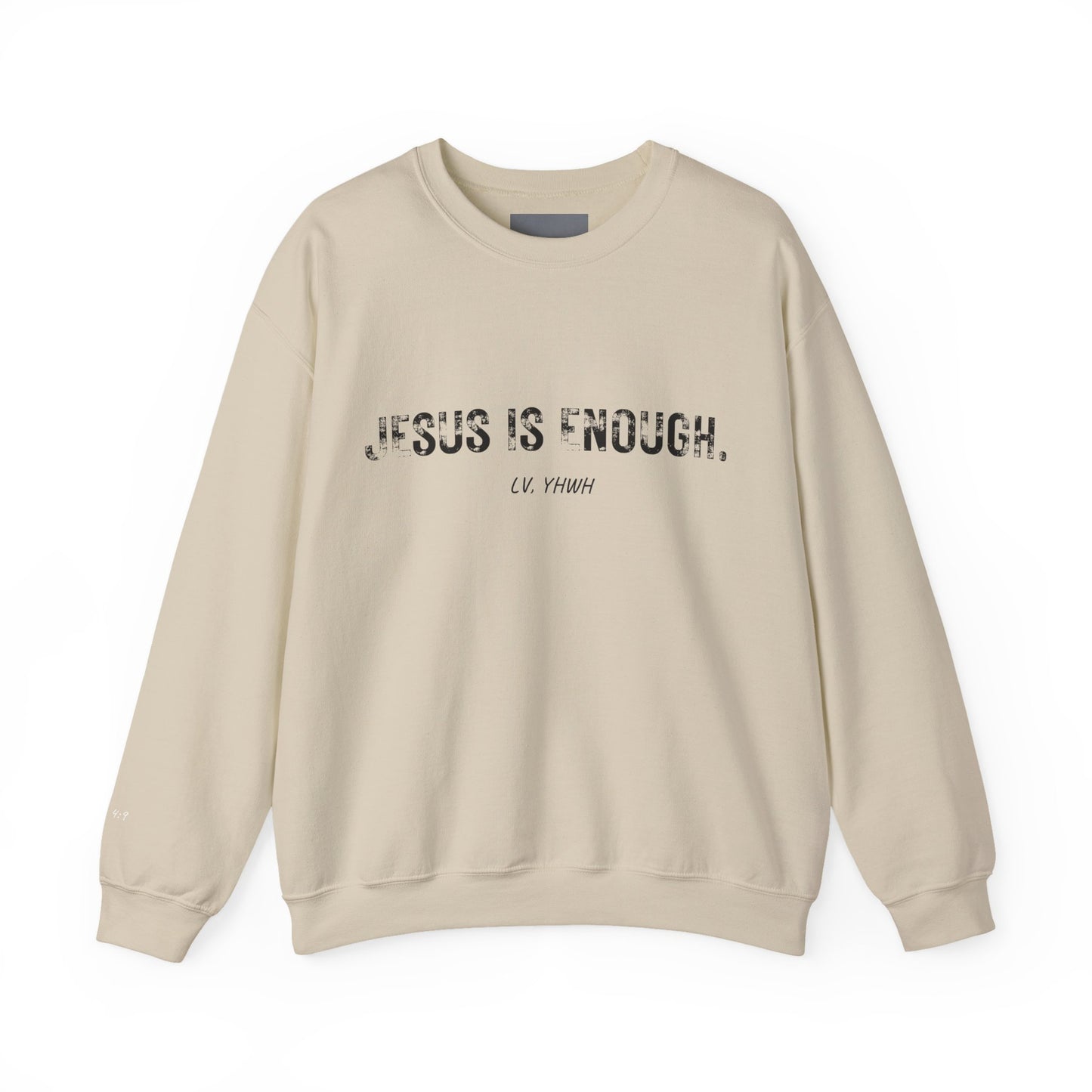 Jesus Is Enough Crewneck – Christian Graphic Sweatshirt | Philippians 4:19 | Faith-Based Apparel