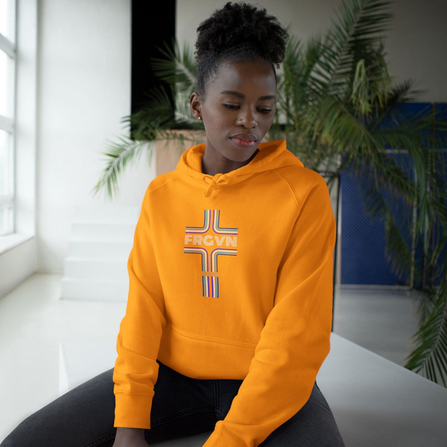FRGVN Retro Hoodie – Christian Graphic Pullover | Psalm 85:2 | Faith-Based Streetwear