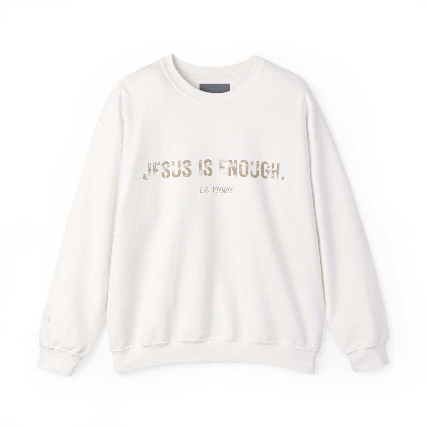 Jesus Is Enough Crewneck – Christian Graphic Sweatshirt | Philippians 4:19 | Faith-Based Apparel