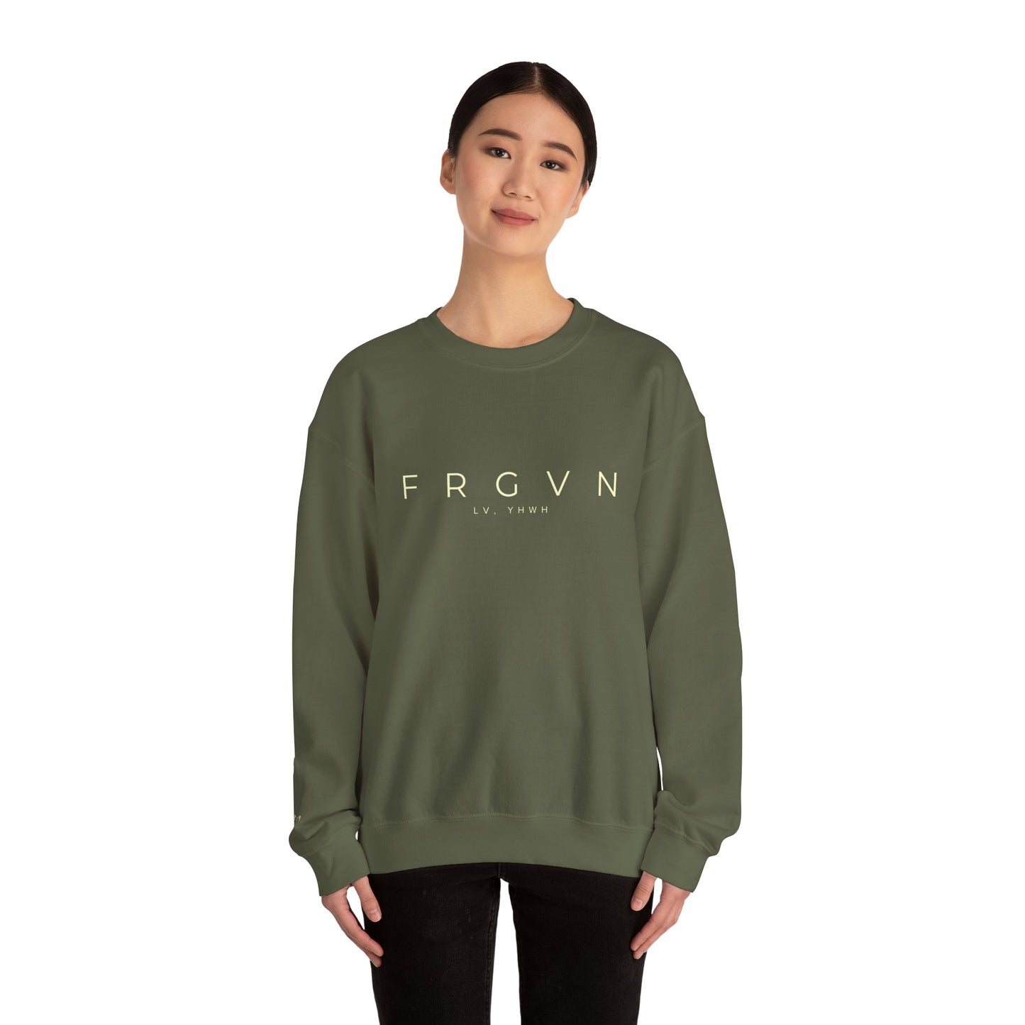 FRGVN Crewneck – Christian Heavy-Blend Sweatshirt | Forgiveness | Faith-Based Apparel