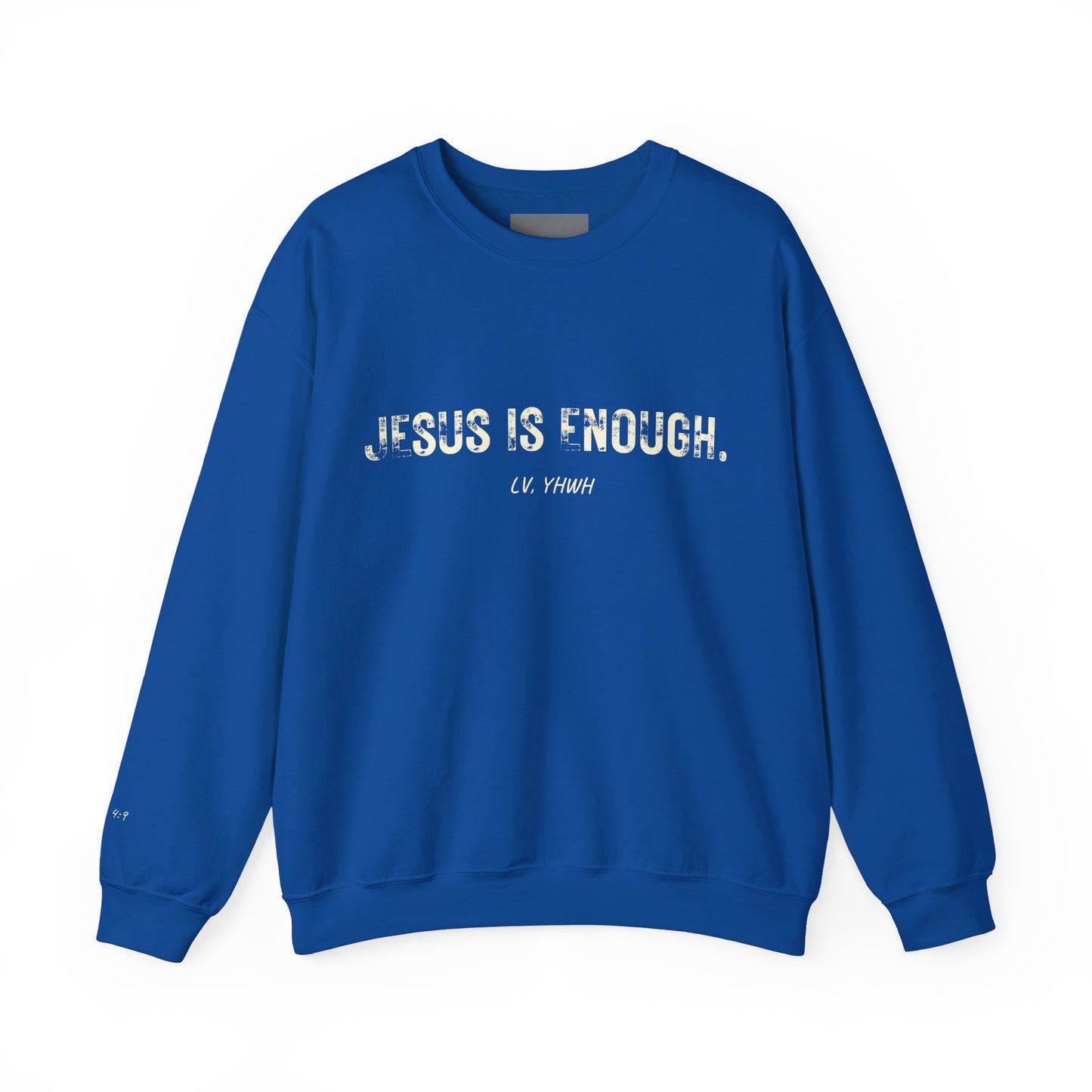 Jesus Is Enough Crewneck – Christian Graphic Sweatshirt | Philippians 4:19 | Faith-Based Apparel