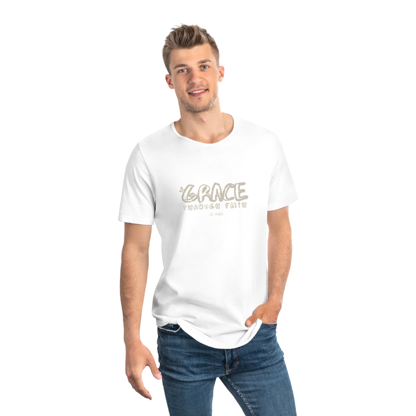 Saved by Grace Men's Curved Hem Tee