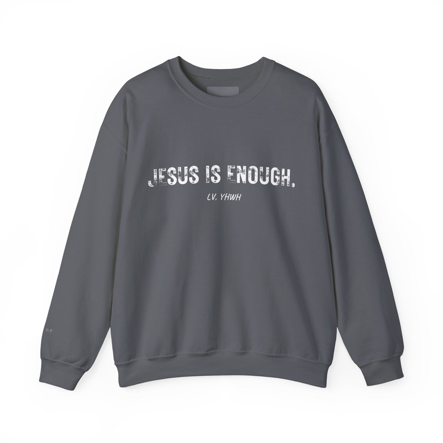 Jesus Is Enough Crewneck – Christian Graphic Sweatshirt | Philippians 4:19 | Faith-Based Apparel