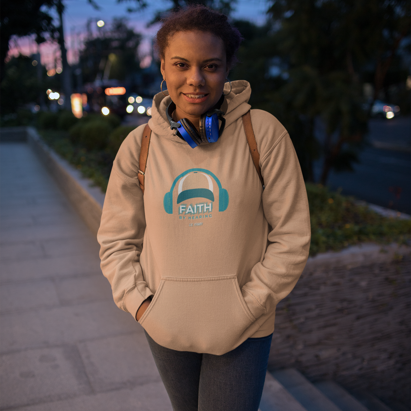 Faith by Hearing Hoodie – Christian Graphic Hoodie | Romans 10:17 | Christian Apparel