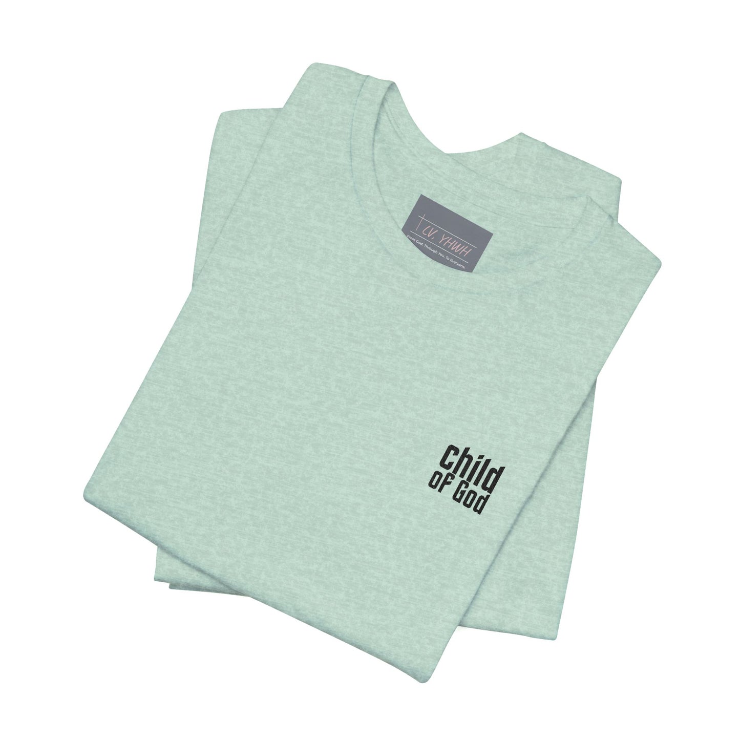 Child of God (black) Embroidered Tee — 1 John 3:1, Christian T-Shirt