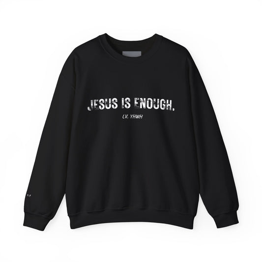 Jesus Is Enough Crewneck – Christian Graphic Sweatshirt | Philippians 4:19 | Faith-Based Apparel