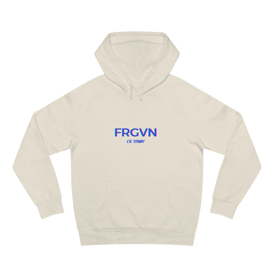 FRGVN Offset Design Hoodie – Christian Graphic Pullover | 1 John 2:12 | Faith-Based Apparel