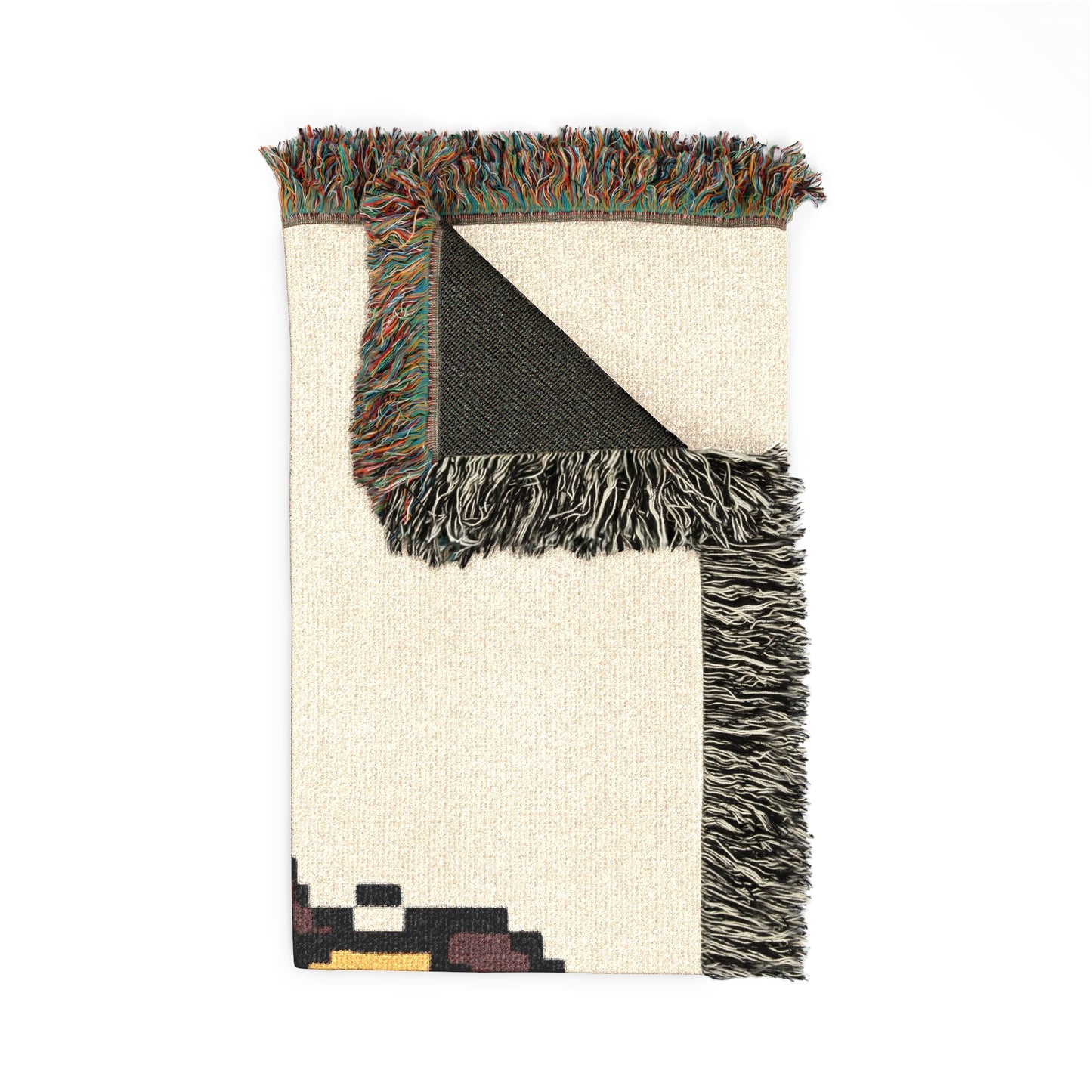 Pixel Jesus Woven Blanket — Retro Christian Throw with Heart