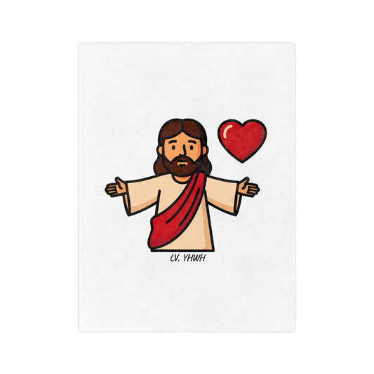 Jesus Loves You Velveteen Blanket or Throw– Romans 5:8