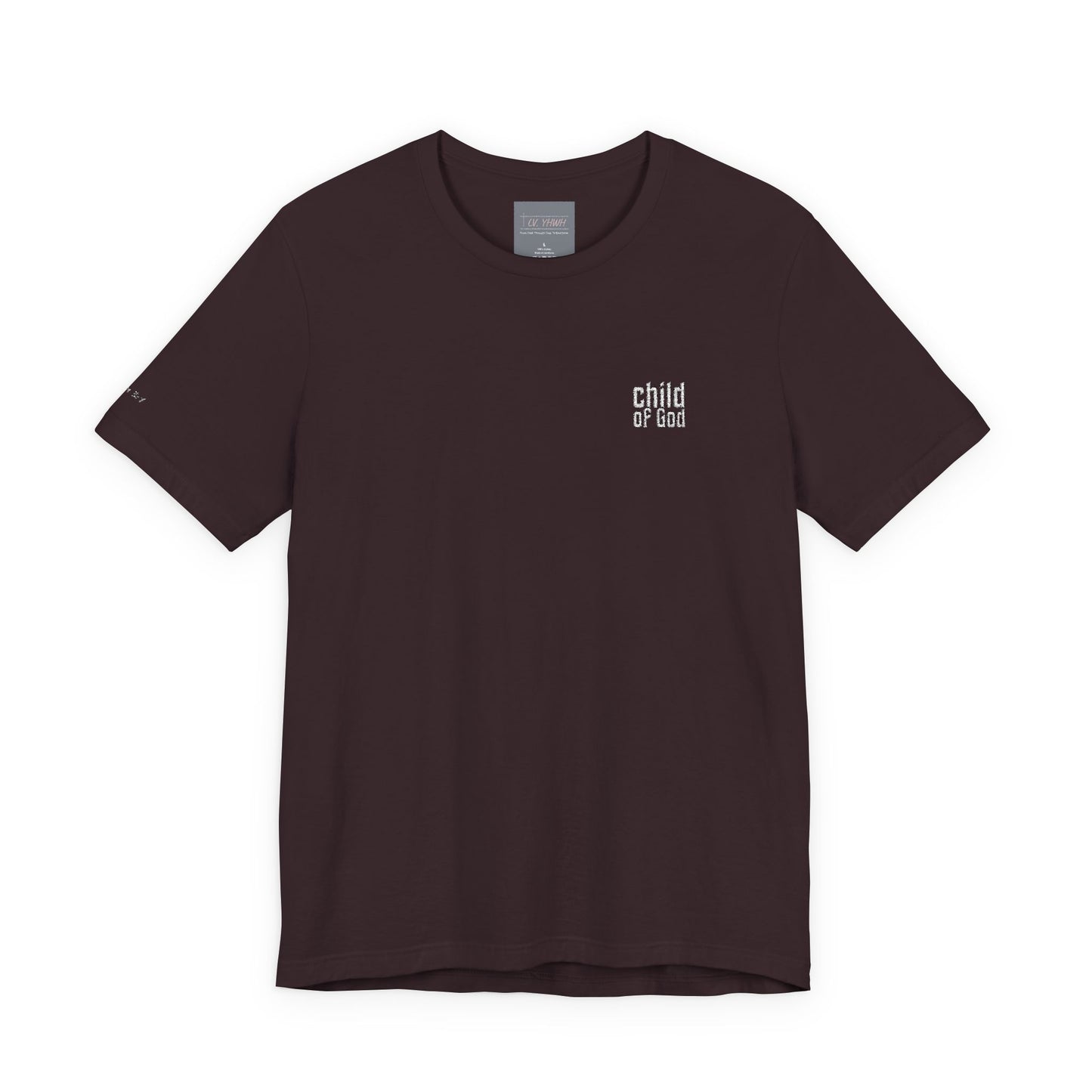Child of God (white) Embroidered Tee — 1 John 3:1, Christian T-Shirt