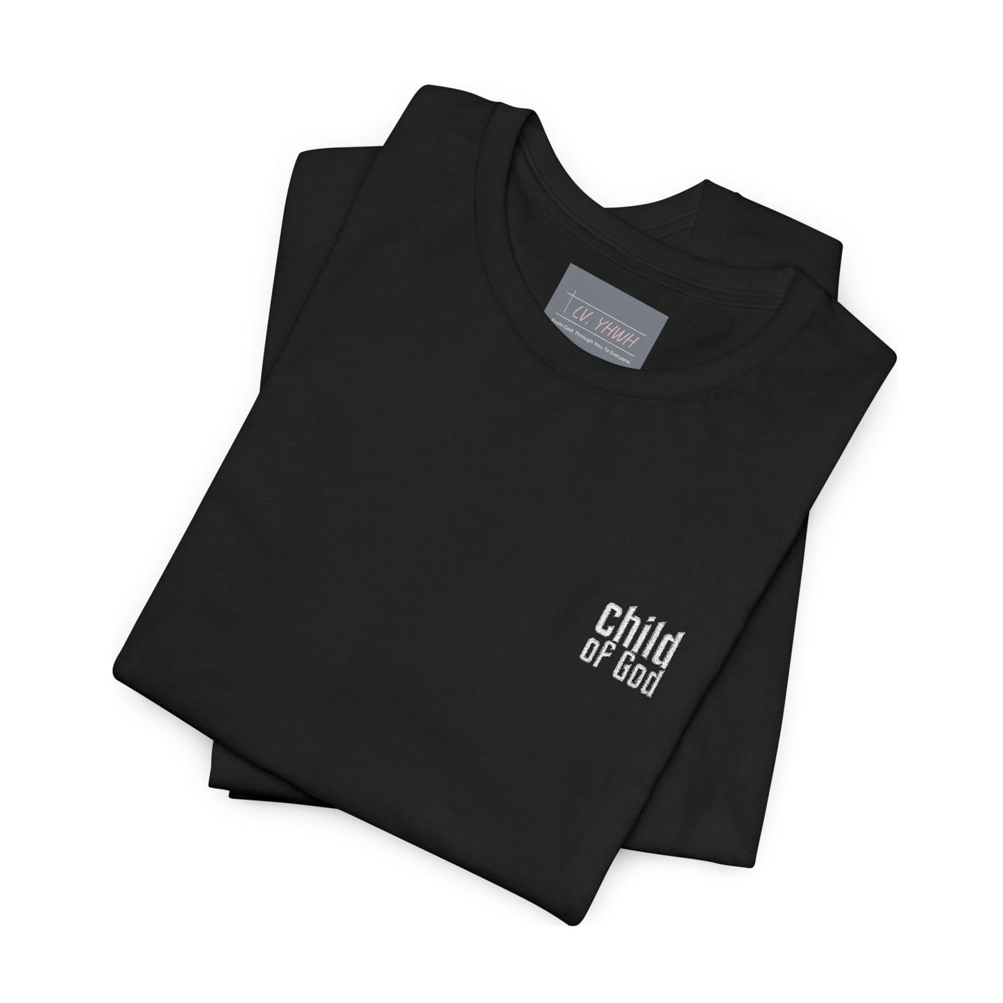 Child of God (white) Embroidered Tee — 1 John 3:1, Christian T-Shirt