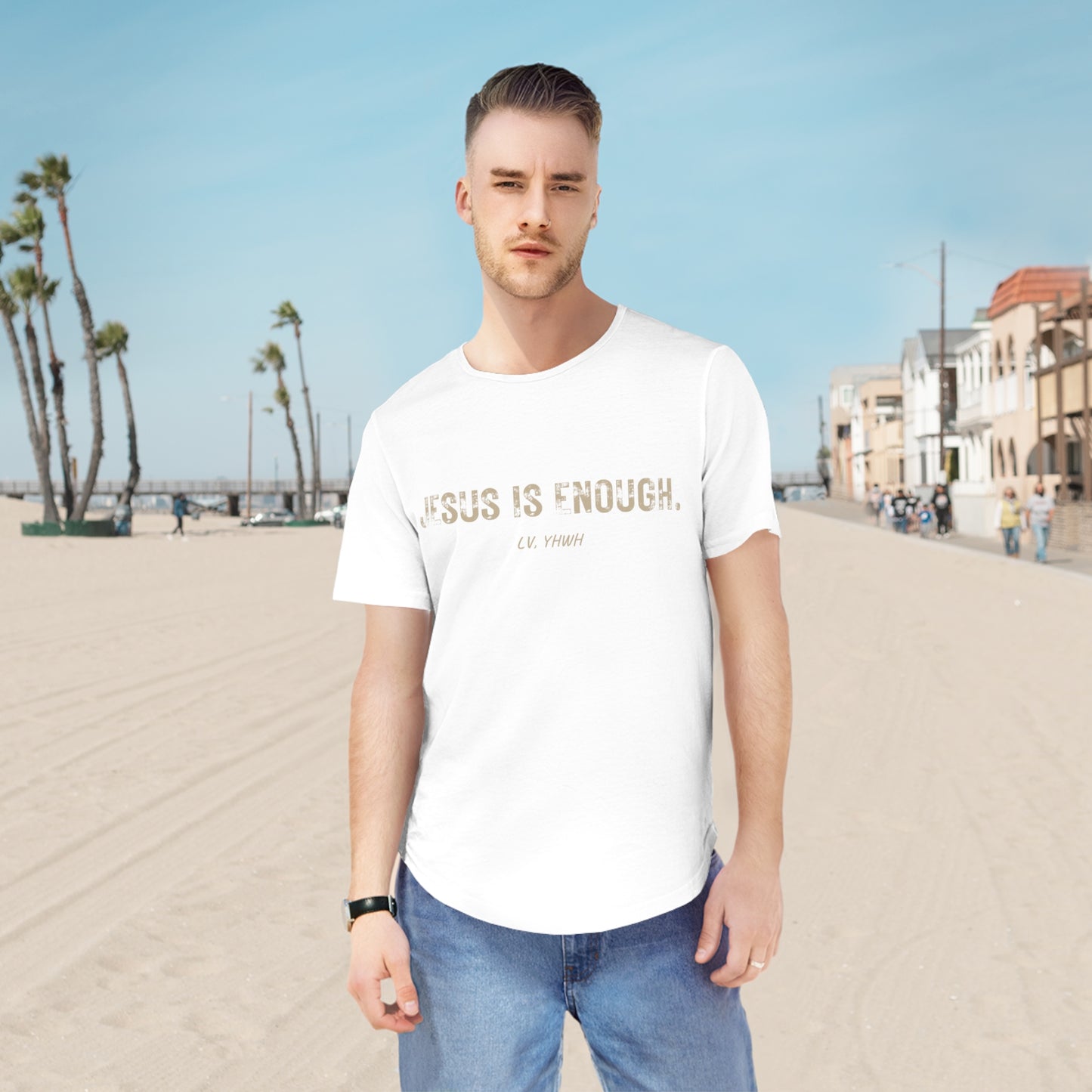 Jesus is Enough Curved Hem Tee (Men's)