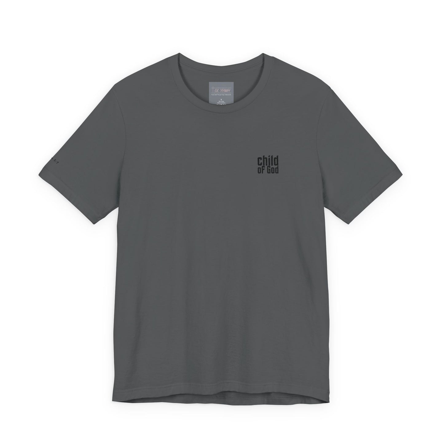 Child of God (black) Embroidered Tee — 1 John 3:1, Christian T-Shirt
