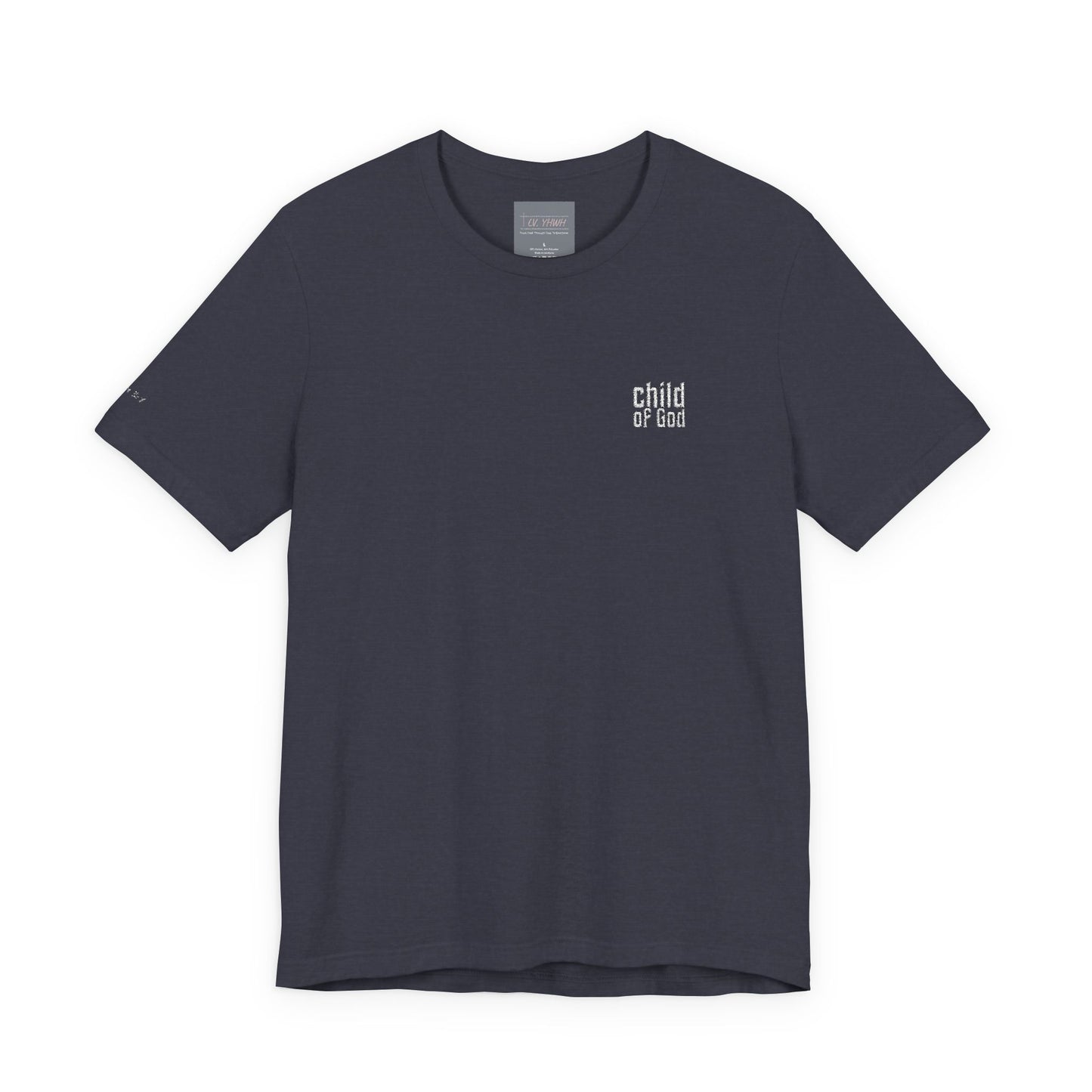 Child of God (white) Embroidered Tee — 1 John 3:1, Christian T-Shirt
