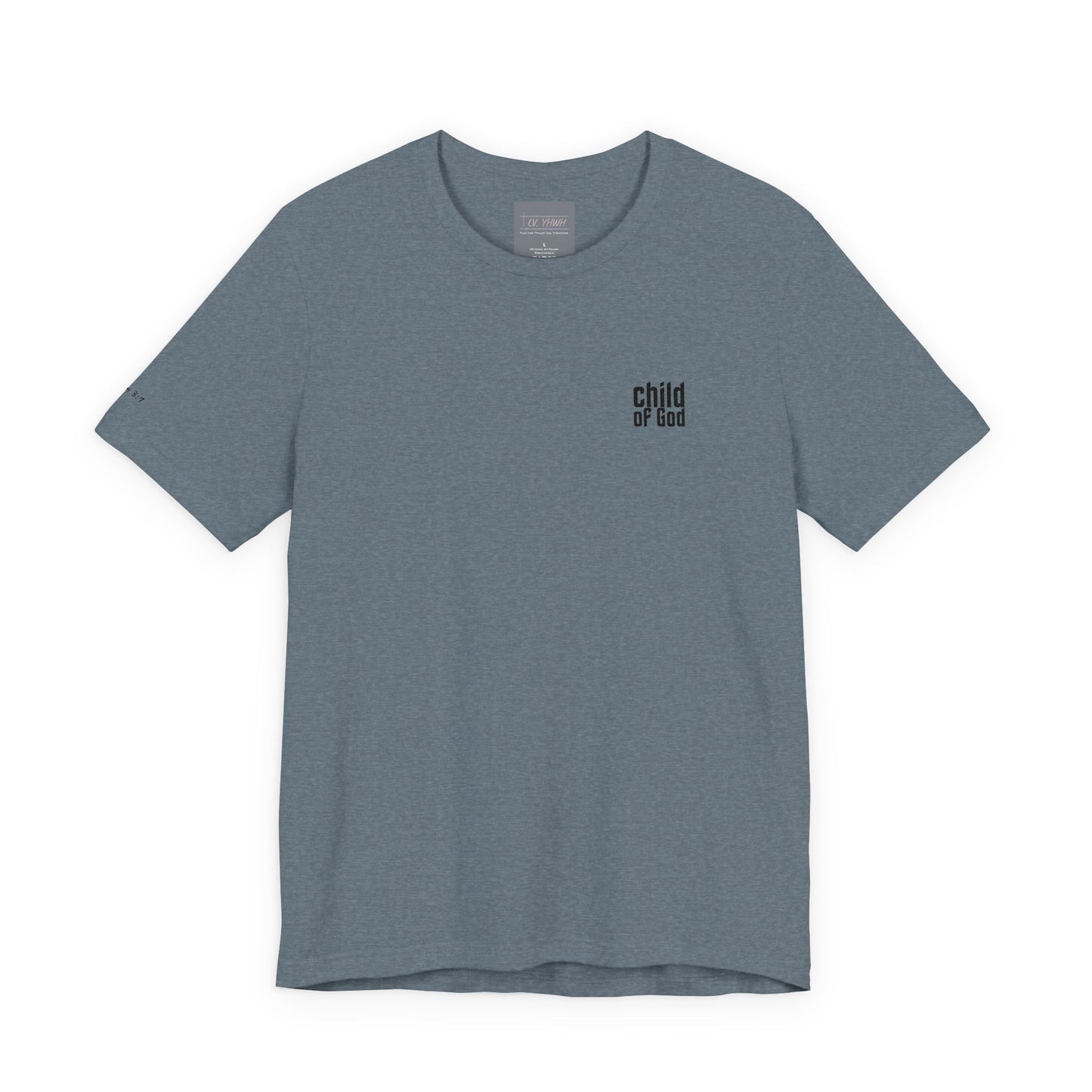 Child of God (black) Embroidered Tee — 1 John 3:1, Christian T-Shirt
