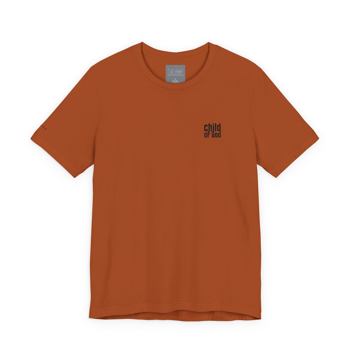 Child of God (black) Embroidered Tee — 1 John 3:1, Christian T-Shirt