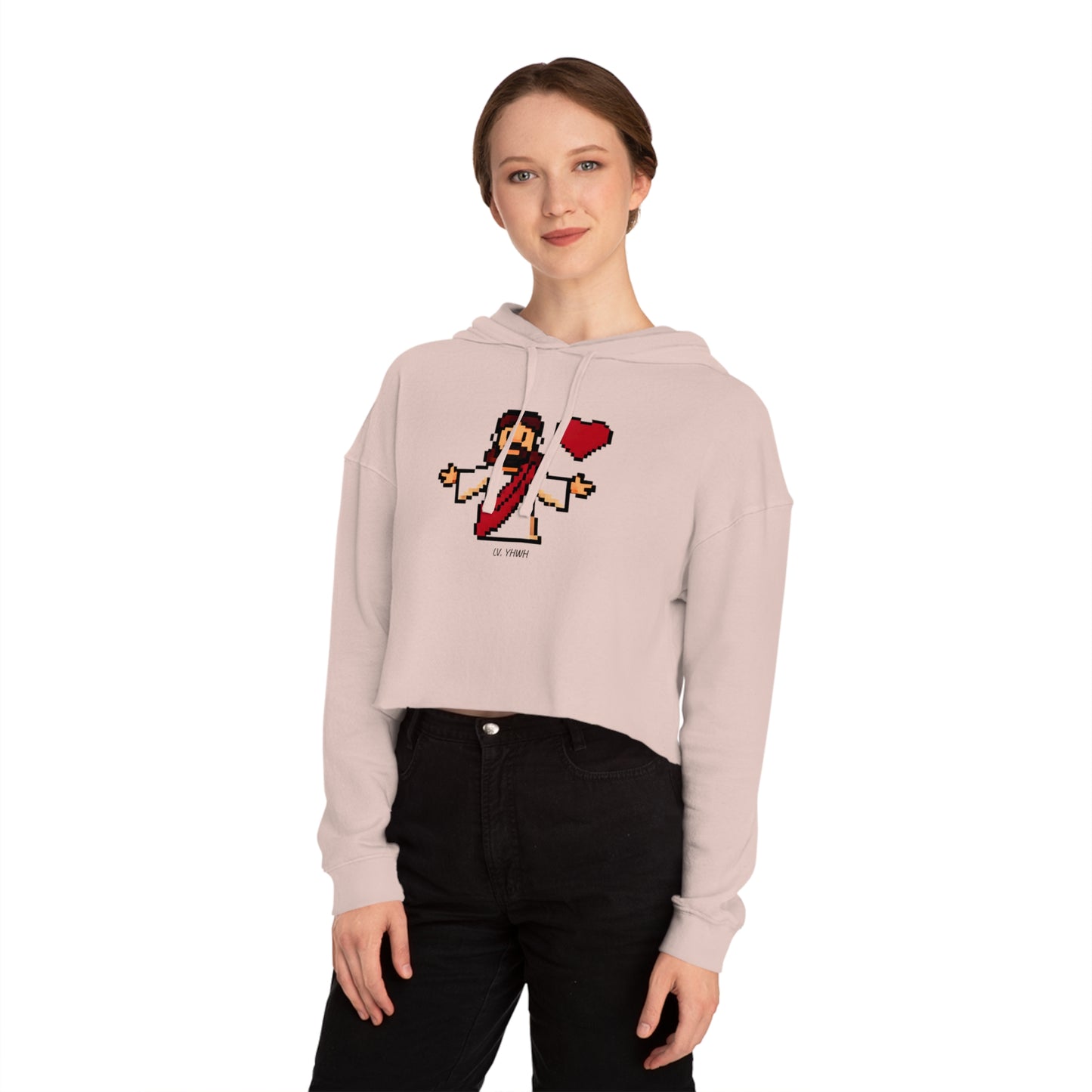 Jesus Loved Us First Women’s Cropped Hoodie – 1 John 4:10
