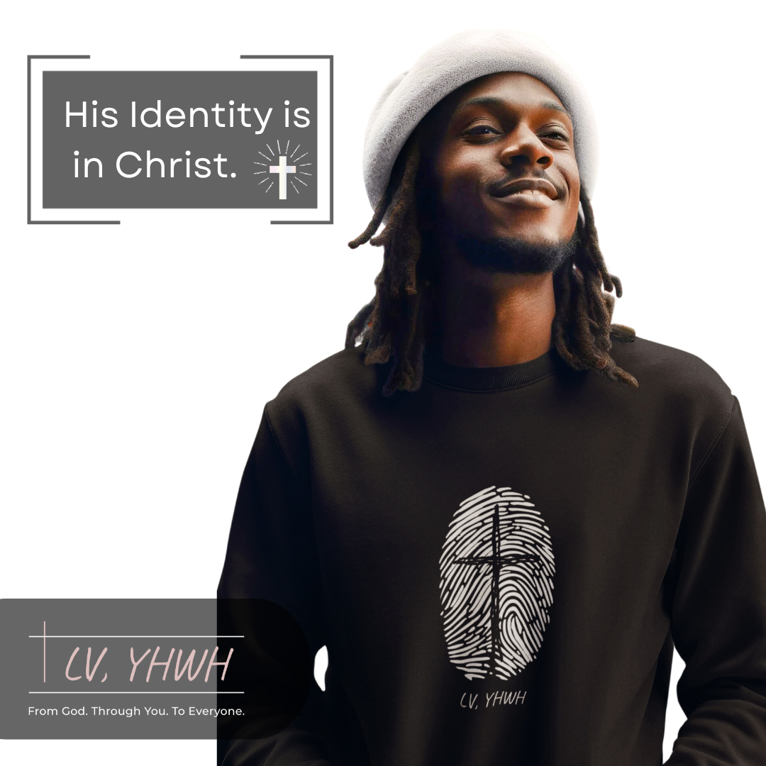 Identity in Christ Crewneck – Christian Graphic Sweatshirt | Galatians 2:20 | Faith-Based Apparel